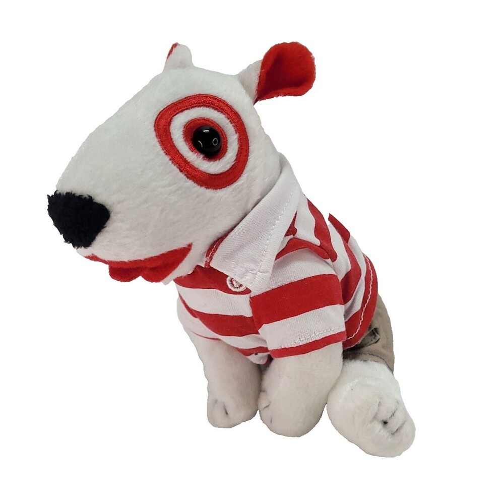 Target Bullseye Puppy Dog Plush 6" Red‎ White Striped polo